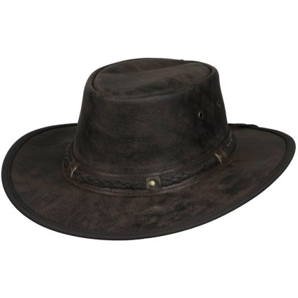Australský hnědý klobouk kožený - SPRINGBROOK