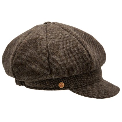 8-dílna bekovka od Mayser - Coco Tweed Newsboy Cap - hnědý tvíd