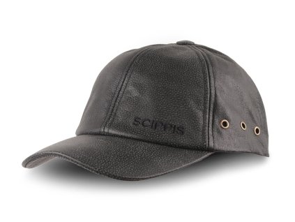 Australská černá kšiltovka kožená - LEATHER CAP