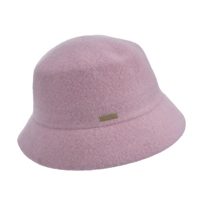 Bucket hat - zimní růžový vlněný klobouček - Seeberger