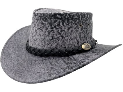 Australský klobouk kožený s klokaní kůže - Kangaroo Stonewash