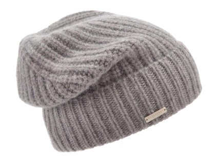 Kašmírová objemná taupe čepice od Seeberger - Big Beanie Cashmere