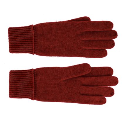 Dámské bordo rukavice -  Fiebig vlna a kašmír