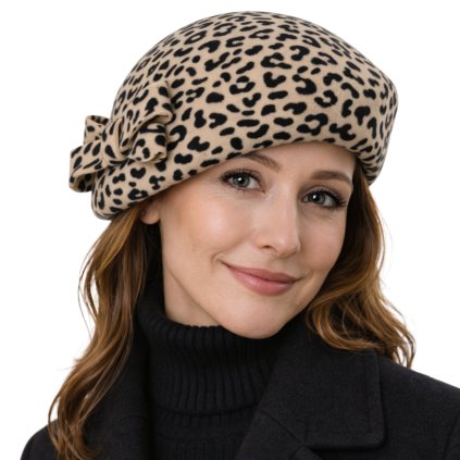 Dámská leopardi plstěná lodička Fiebig