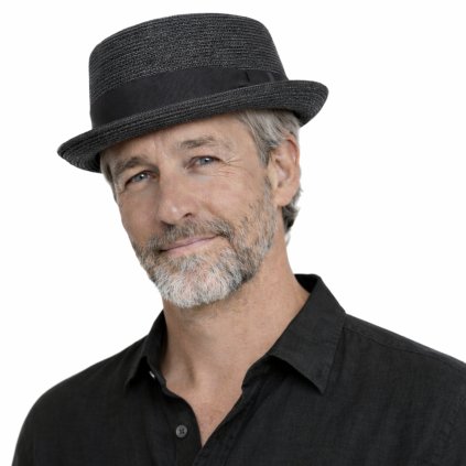 Letní černý porkpie klobouk od Bailey - Waits