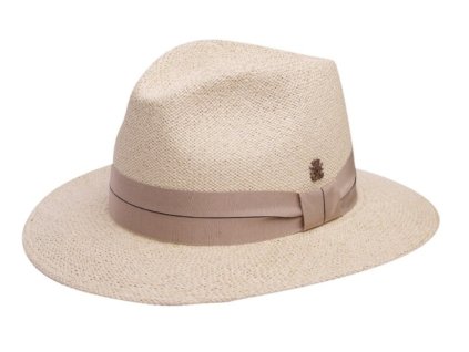 Luxusní panamský klobouk Fedora s béžovou stuhou - Mayser Andrew