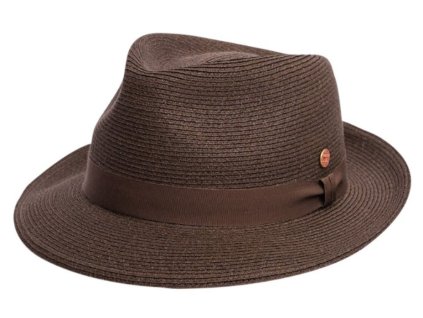 Hnědý Tabac crushable (nemačkavý) letní klobouk Trilby  - Mayser Maleo, UV faktor 80