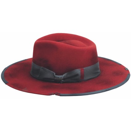 Days of Fire – americký klobouk z prémiové vlny, červený