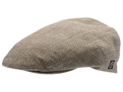 Bekovka Edward – hnědá chambray čepice z organického lnu a merino vlny