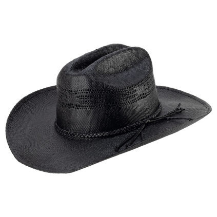 Černý slaměný kovbojský klobouk – Scippis Gunlock