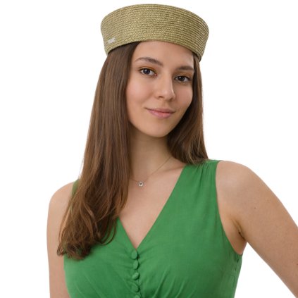 Dámský slaměný klobouček Seeberger - slaměná lodička zelená