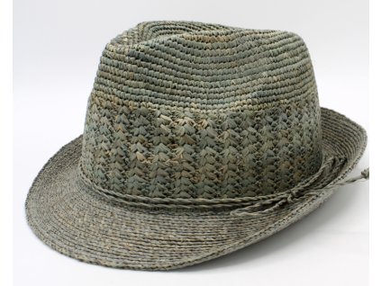 Trilby Raffia - slaměný klobouk crochet zelený