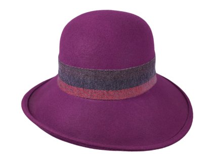 Dámský plstěný klobouček Cloche magenta - Fiebig