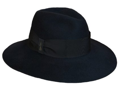 Claudette - černý dámský klobouk Borsalino s černou stuhou - Limitovana kolekce