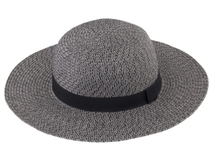 Klasický dámský černý slaměný klobouk Fiebig - Brim Hat