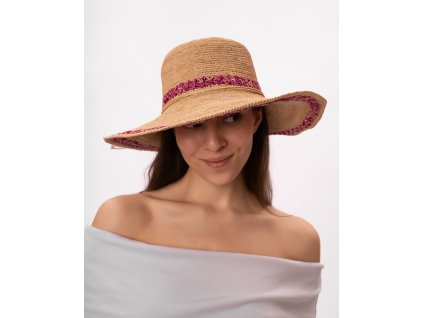 Dámský letní nemačkavý slaměný klobouk Big Brim  - Crochet