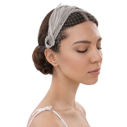 Dámský fascinátor Seeberger se závojem - světle šedý