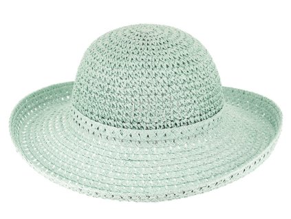 Dámský letní mentolový klobouk Cloche - nemačkavý letní klobouk s větší krempou
