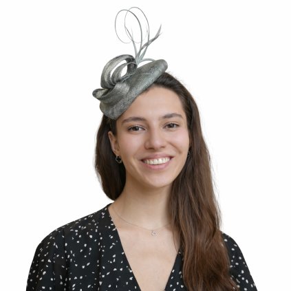 Fascinátor - šedo-zelený