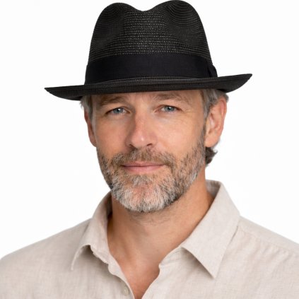 Letní klobouk fedora - Bailey Craig černý