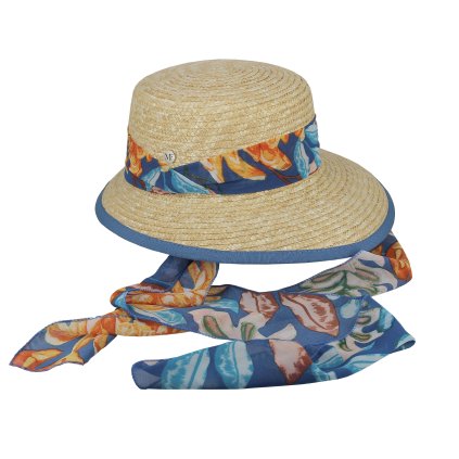 Dámský slaměný klobouk Fléchet se zavazováním (Blue)