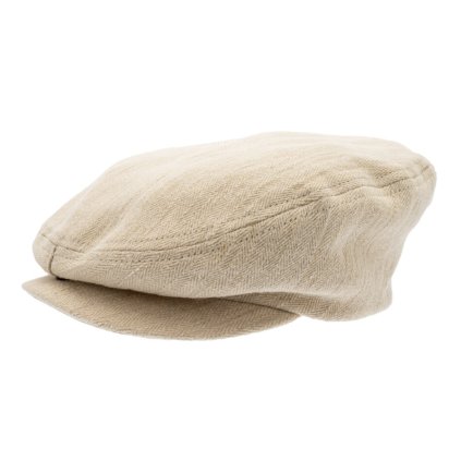 Letní béžová bekovka - driver cap - od CTH Ericson - Viktor Herringbone Hemp Natural