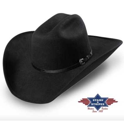 Westernový černý klobouk - Jasper