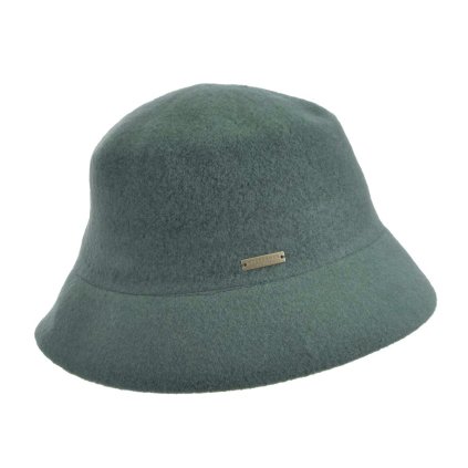 Bucket hat - zimní zelený vlněný klobouček - Seeberger