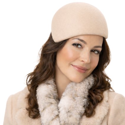 Dámská světle béžová plstěná lodička - plstěný baret - Seeberger