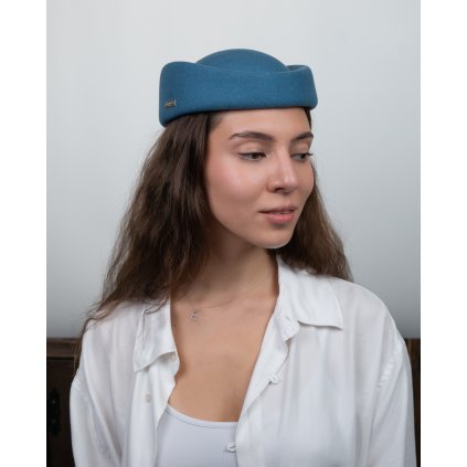 Dámská plstěná lodička aquamarine - plstěný baret -  Seeberger