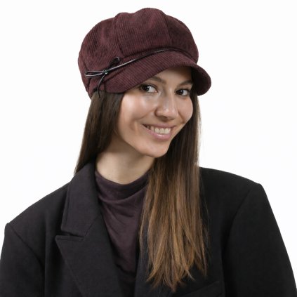 Dámská podzimní manšestrová bavlněná bekovka bordo