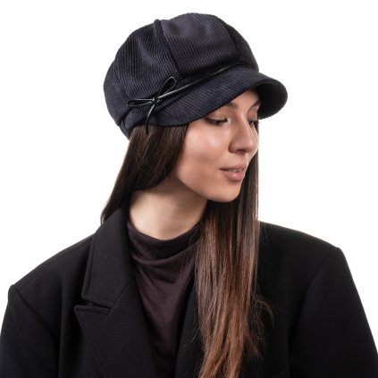 Dámská podzimní manšestrová bavlněná bekovka černá