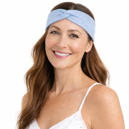 Dámská světle modrá čelenka od  Fiebig -  100% organická bavlna