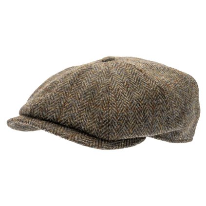 Vlněná tvídová bekovka 8-panel od CTH Ericson - Aaron Harris Tweed Green