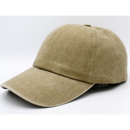 Béžová kšiltovka z seprané bavlny - Baseball Cap Washed Cotton