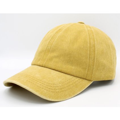 Žlůtá kšiltovka z seprané bavlny - Baseball Cap Washed Cotton