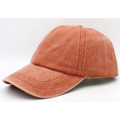 Oranžová kšiltovka z seprané bavlny - Baseball Cap Washed Cotton