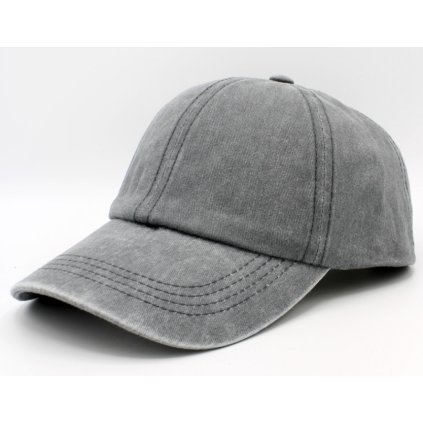 Šedá kšiltovka z seprané bavlny - Baseball Cap Washed Cotton