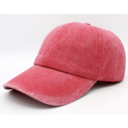 Růžová kšiltovka z seprané bavlny - Baseball Cap Washed Cotton