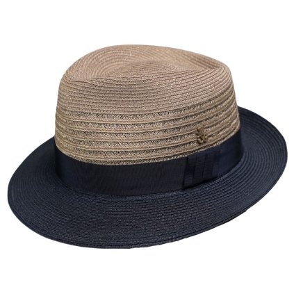 Modro béžový crushable (nemačkavý) letní klobouk Trilby - Mayser Pablito, Limitovaná kolekce