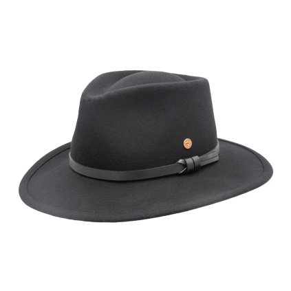 Cestovní nemačkavý voděodolný černý klobouk Mayser - Taylor Hat