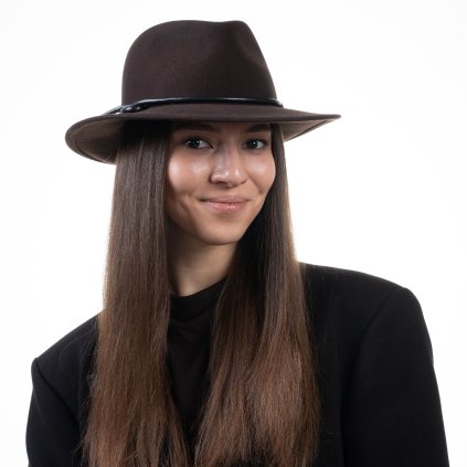 Dámský luxusní hnědý klobouk s kašmírem - Pita