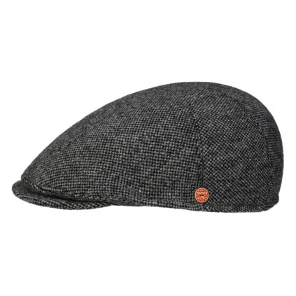 Pánská zimní černá tweedová bekovka - Mayser - Sidney Harris Tweed