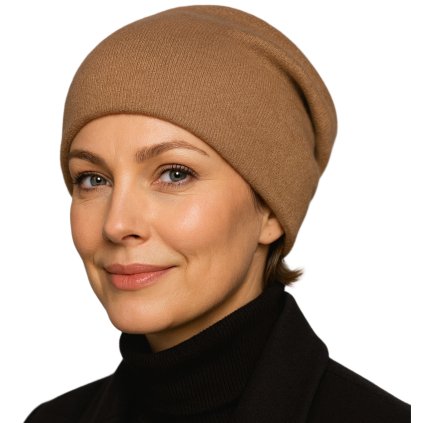 Kašmírová koňaková unisex čepice Fiebig