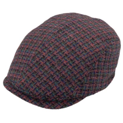 Pánská vlněná bekovka Khaki - Fiebig - Harris Tweed