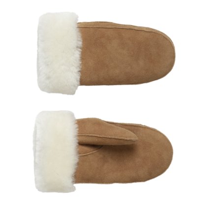 Hnědé kožené palčáky z ovčí kůže - Fiebig