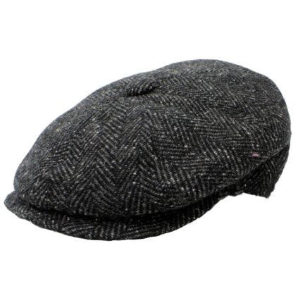 Zimní černá bekovka Hatteras - Vlna Tweed / Bekovka peaky blinders