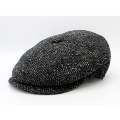 Zimní černá bekovka Hatteras od Fiebig - Vlna Tweed / Bekovka peaky blinders