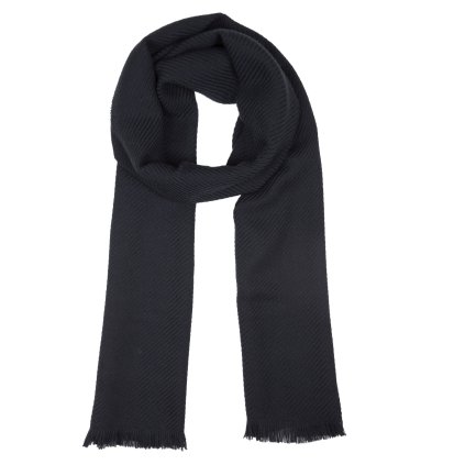 Černá vlněná šála Ma.Al.Bi. – 35×180 cm