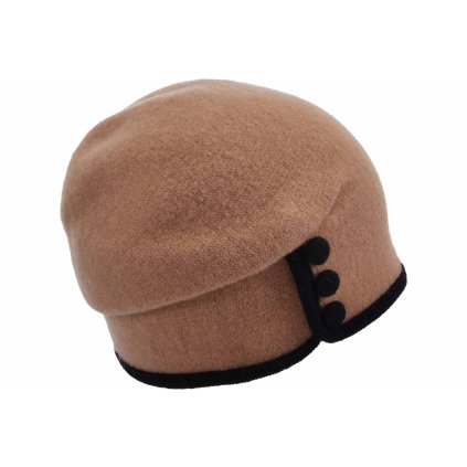 Dámská béžová zimní čepice Seeberger s knoflíky
